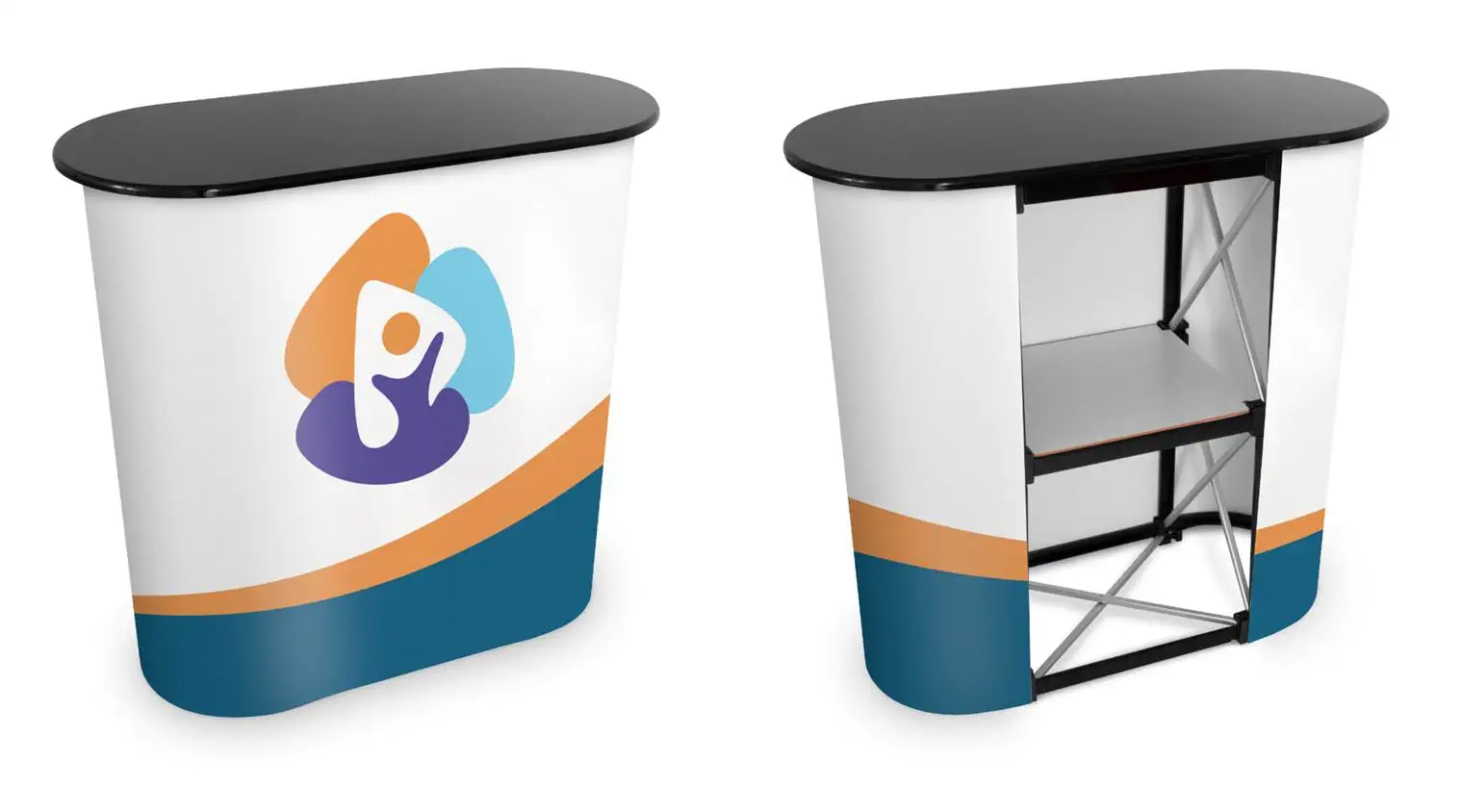 Ovaler Messecounter: PVC-Banner, Rundumdruck